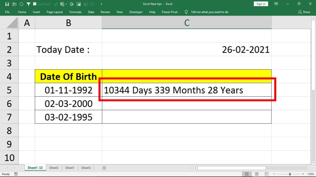 How To Calculate Number of Days, Months and Years Between Two Dates Using DATEDIF and CONCATENATE Formula