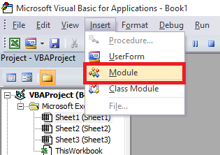 insert module in visual basic