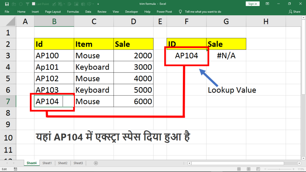 excel trim formula with vlookup